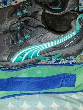 Puma Gray and Teal Running Shoes